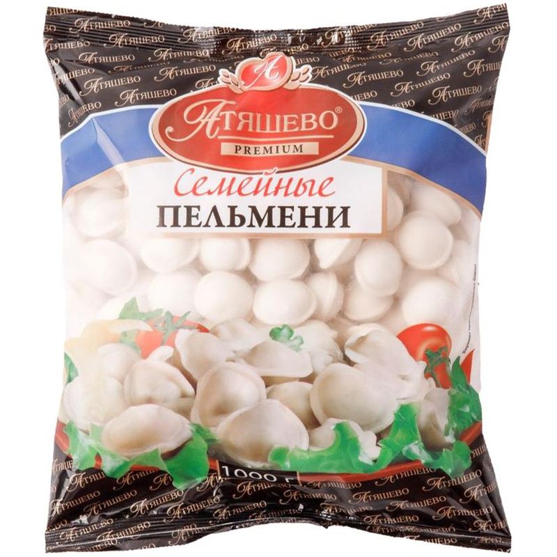 

Пельмени Атяшево Семейные свинина-говядина 1 кг