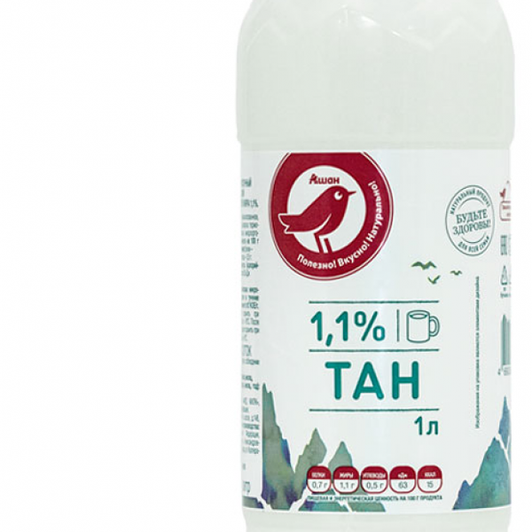 Напиток кисломолочный АШАН Красная птица Тан 1000 мл