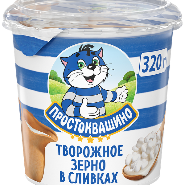 Творожный продукт зернённый Простоквашино в сливках 5%