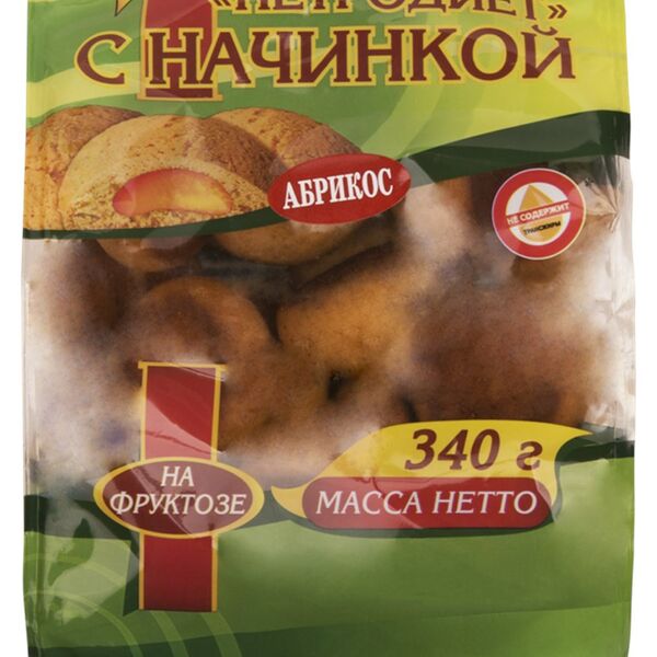 Пряники Петродиет на фруктозе с начинкой абрикос