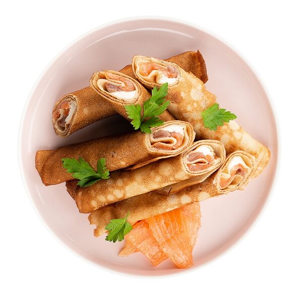 Блинчики с сёмгой и творожным сыром Уже Готово, 3 половинки в наборе, 135 г