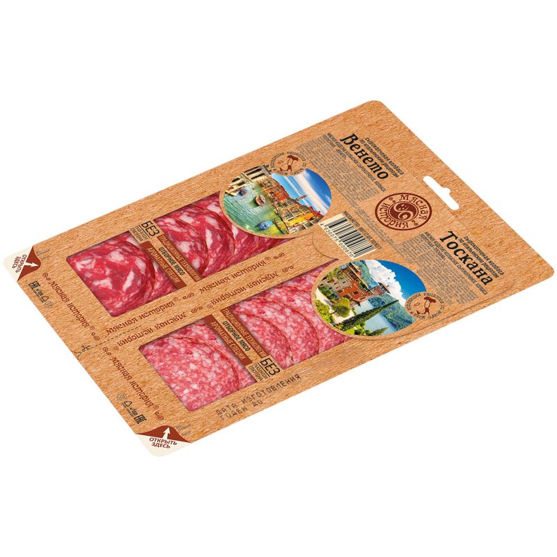 

Колбаса Мясная история Венето Тоскана сырокопченая 100 г