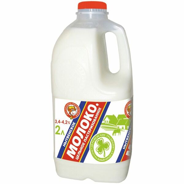 Молоко Маслозавод Нытвенский Нытвенское цельное пастеризованное 3.4-4.2%, 2л