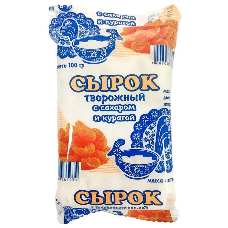 

Сырок творожный Тобольский Гормолзавод с курагой и сахаром 8% без змж 100 г