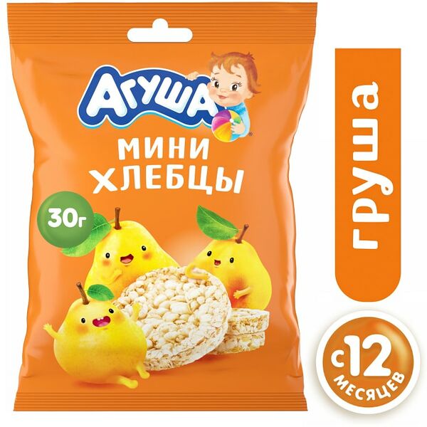 Хлебцы Агуша рисовые Груша 30г