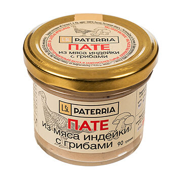 Пате из мяса индейки с грибами, Paterria, 90 г, Россия