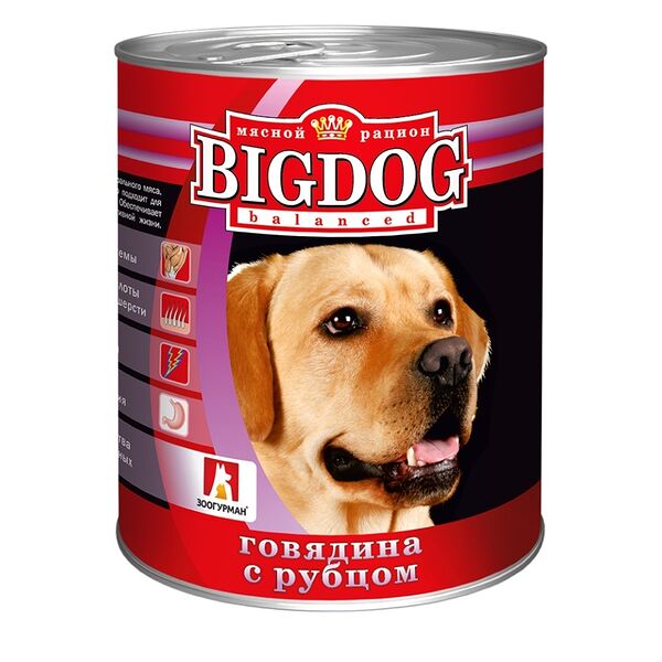 Корм для собак Зоогурман Говядина с рубцом кусочки в желе