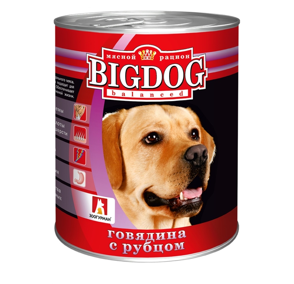 

Корм для собак Зоогурман Big Dog консервированный Говядина с рубцом, кусочки в желе, 850 г