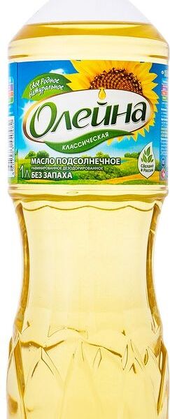 Масло Олейна подсолнечное рафинированное дезодорированное 1с 1л