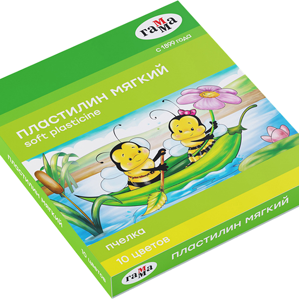 Пластилин Рельеф-центр Гамма Пчелка из мягкого воска со стеком 10 цветов
