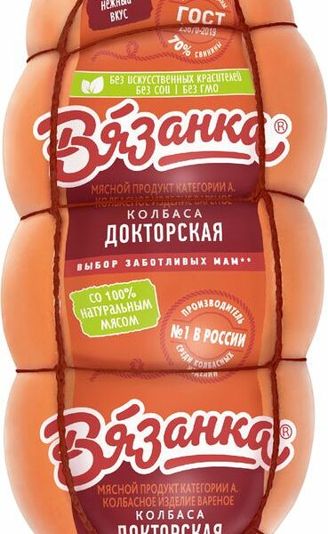 Колбаса Вязанка Докторская вареная, 370г