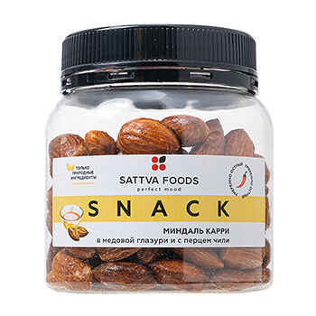Орехи Sattva Foods Миндаль жаренный с карри в медовой глазури и перцем чили