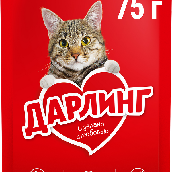 Корм влажный для взрослых кошек ДАРЛИНГ с лососем в подливе, 75г