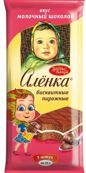 Пирожные бисквитные Аленка со вкусом Молочный шоколад 175г