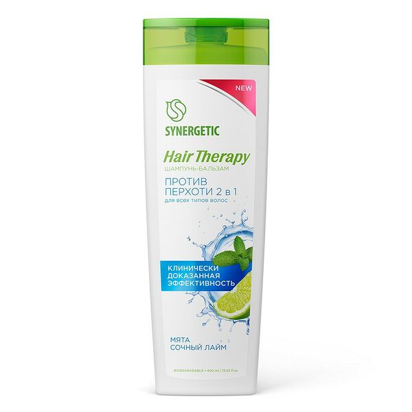Шампунь-бальзам для волос Synergetic Hair therapy Против перхоти 2в1, 400 мл