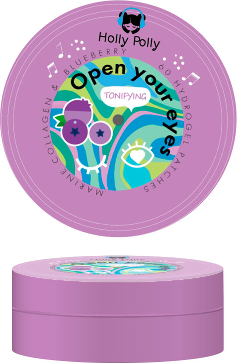 

Патчи для глаз Holly Polly Open Your Eyes коллаген экстракт черники 60 шт