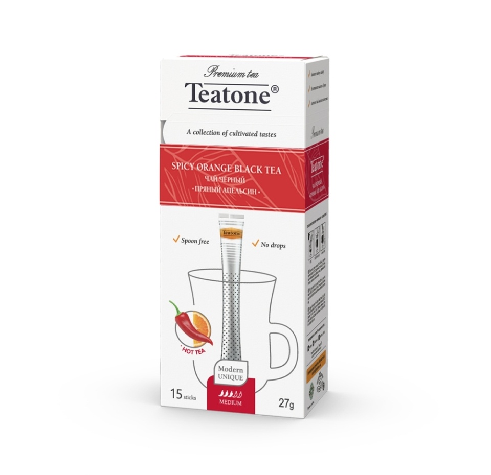 

Чай чёрный Teatone Пряный апельсин с апельсином и перцем в стиках 15x1.8 г