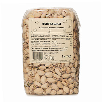 Орехи Oko Baum фисташки жареные соленые 1кг пакет Россия