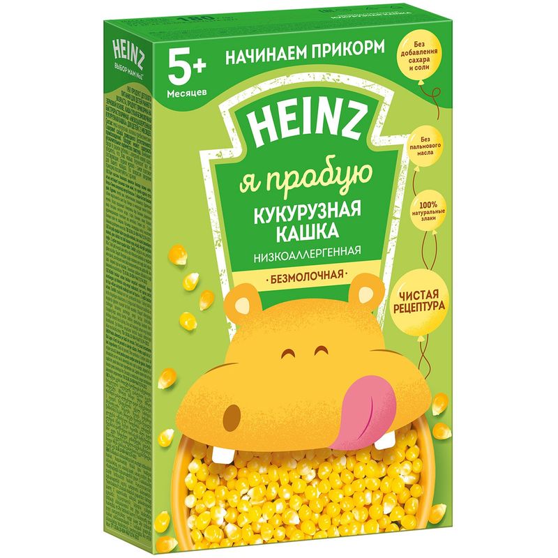 

Каша Heinz кукурузная безмолочная низкоаллергенная с 5 месяцев 180 г
