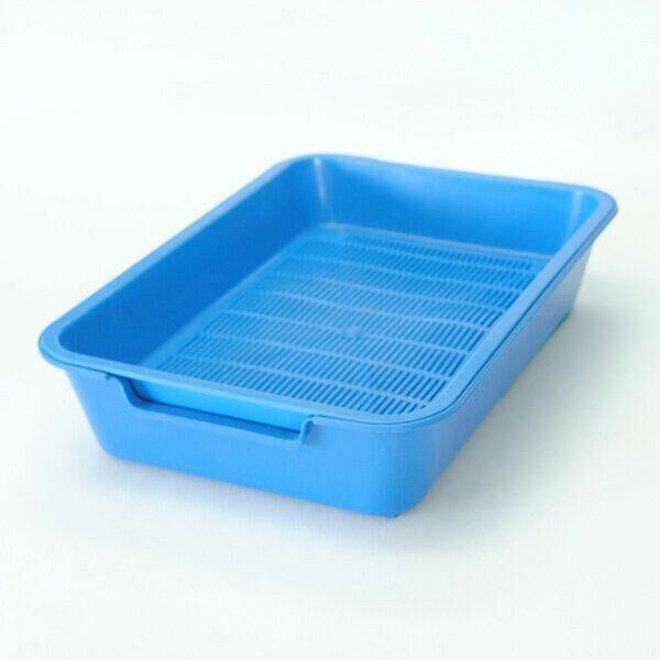 Туалет для кошек Homecat с низким бортом, синий, 37 х 27 х 8 см