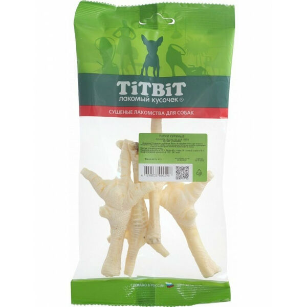 Лакомство для собак Titbit Лапки куриные - мягкая упаковка 45 г
