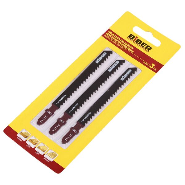Полотна для электролобзиков, быстрый срез, БИБЕР, 74 мм, 3 шт