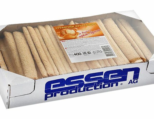 Трубочки хрустящие Essen со вкусом крем-брюле 400 г