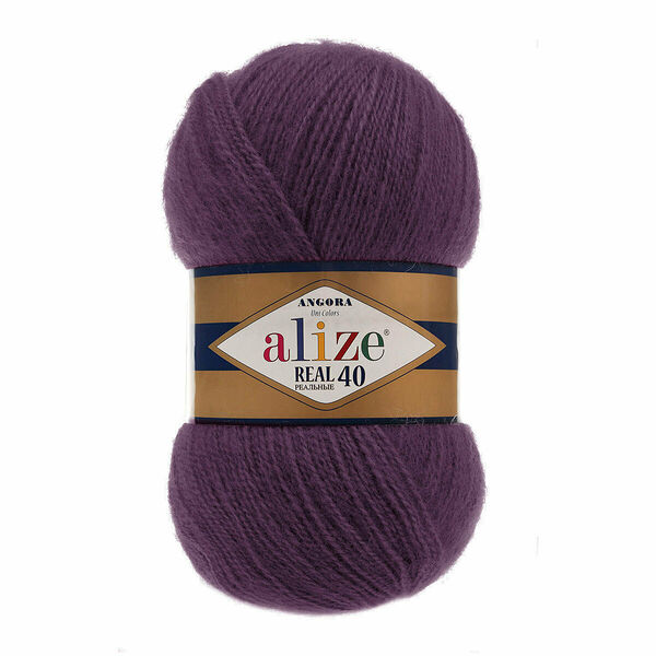 Пряжа ALIZE 'Angora real 40' 100 гр. (40% шерсть, 60% акрил)(111 сливовый)
