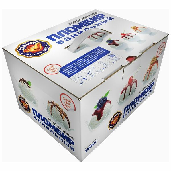 Мороженое Сам-По пломбир ванильный, 1.5 кг