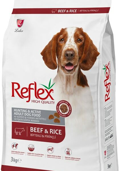 Сухой корм для собак Reflex Active and Hunting Adult High Energy с говядиной и рисом 3кг