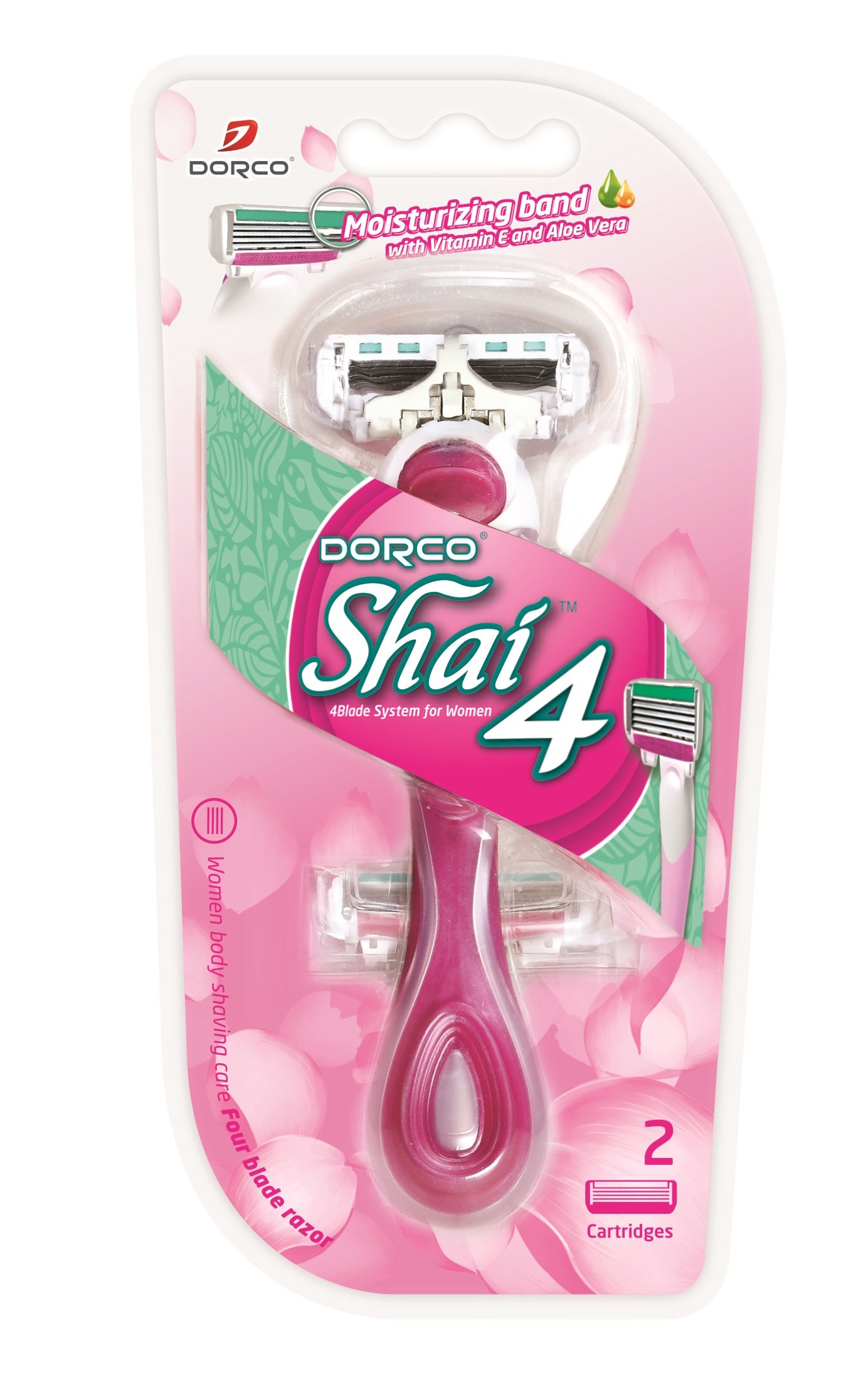 

Cтанок для бритья женский Dorco Shai 4 лезвия+2 касеты