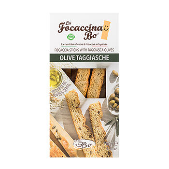 Хлебные полоски Grissinificio Bo Фокачча с оливками сорта Таджаска ручной работы