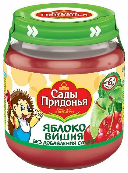 Фруктовое пюре Сады Придонья вишня-яблоко, с 6 месяцев