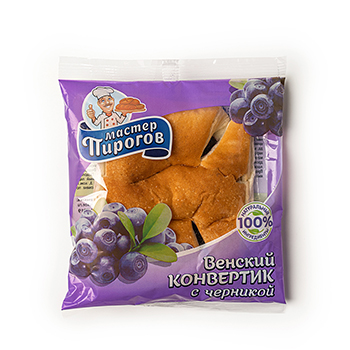 

Слойка «Венский конвертик» с черникой, «Мастер Пирогов», 70 г, Россия