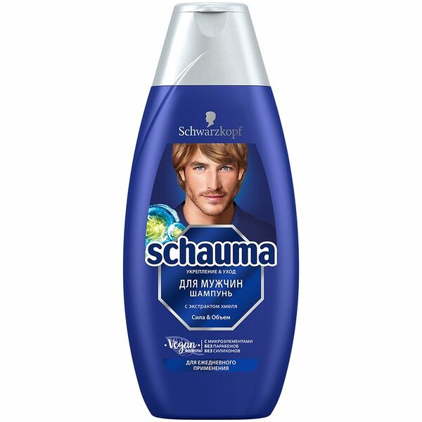 Шампунь мужской Schauma Сила и объем с хмелем, 380мл