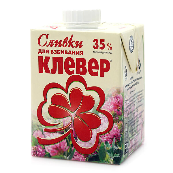 Сливки Клевер 35% 500г