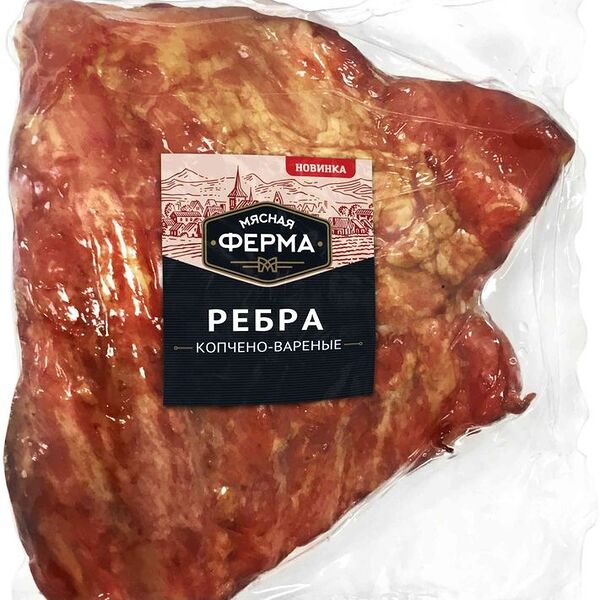 Ребра свиные Мясная Ферма копчено-вареные 600 г