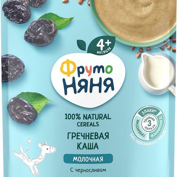 Каша гречневая быстрорастворимая ФрутоНяня с черносливом молочная