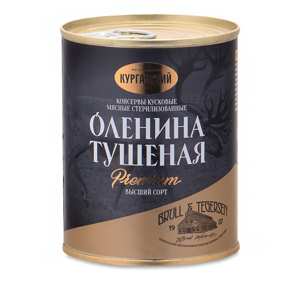 

Оленина тушёная Курганский мясокомбинат 338 г