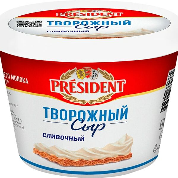 Сыр творожный President сливочный 56% 140 г
