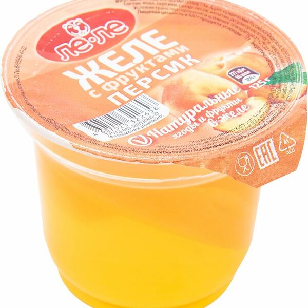 Желе Ле-Ле Персик с фруктами, 125г