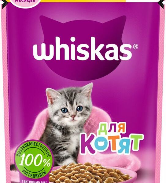 Корм влажный Whiskas Курица рагу для котят 75г