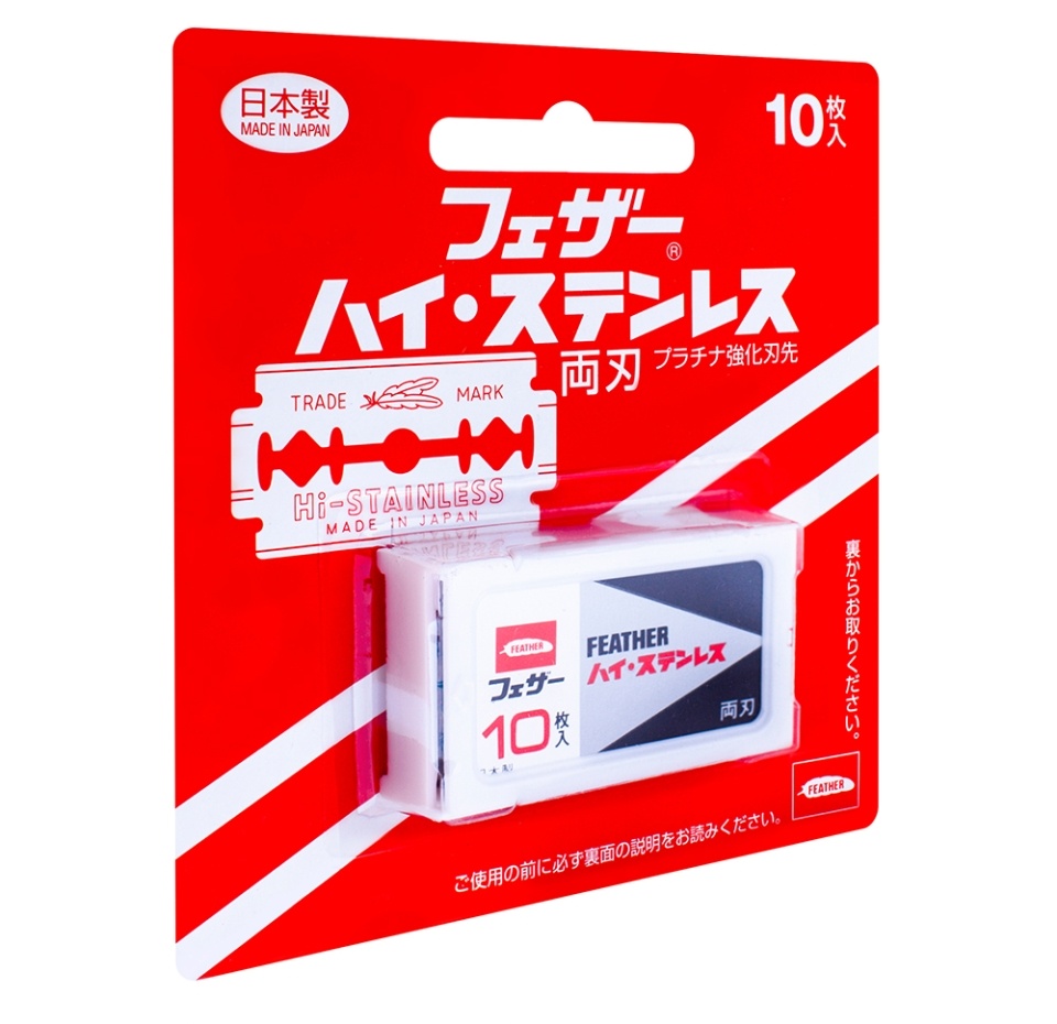 

Лезвия сменные Hi-Stainless Popular двухсторонние, Feather, 10 шт, Япония