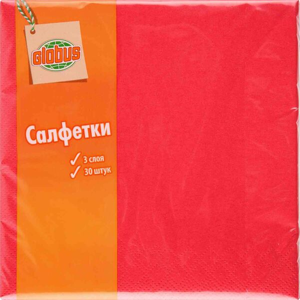 Салфетки бумажные Глобус Крафт 3 слоя, 30 шт.