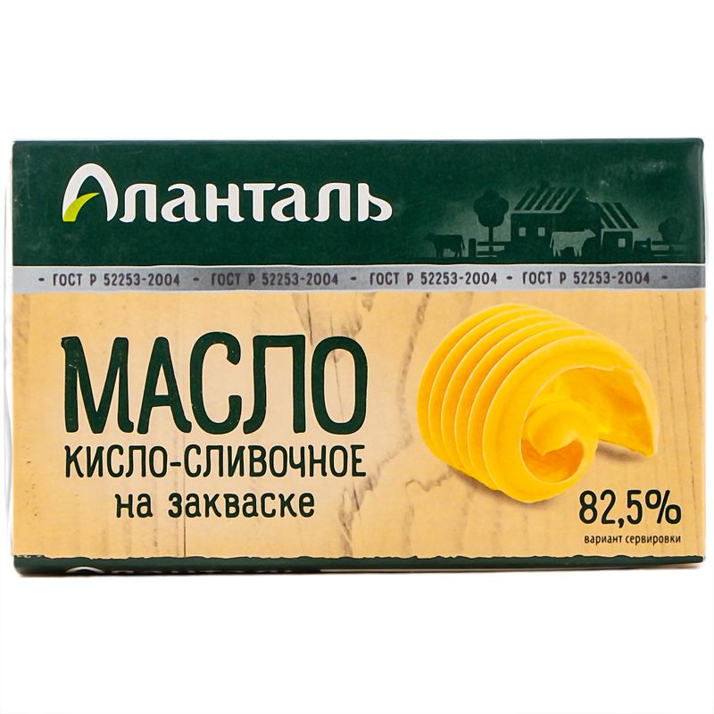 

Масло кисло-сливочное Аланталь на закваске 82.5% 150г