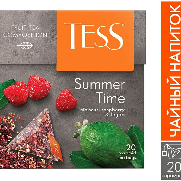 Чайный напиток Tess Summer гибискус с малиной и ароматом фейхоа 20*1.8г