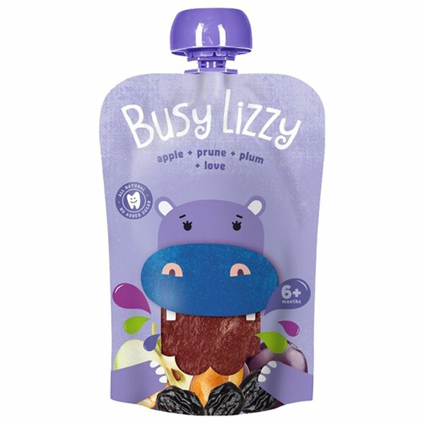 Пюре Busy Lizzy яблоко-чернослив-слива с 6 месяцев, 100г