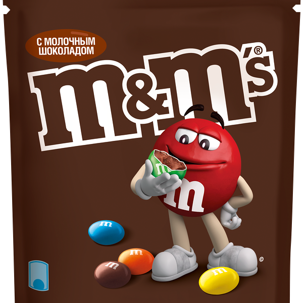 Драже M&M’s® с молочным шоколадом, покрытое хрустящей разноцветной глазурью вес 145 гр. Марс РОССИЯ