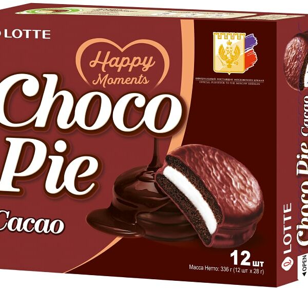 Печенье Lotte Choco Pie Cacao в глазури 12шт*28г