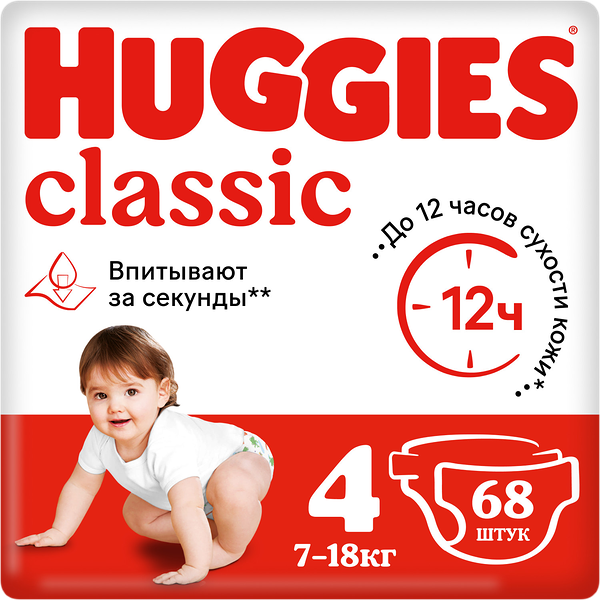 Подгузники Huggies Classic №4 7-